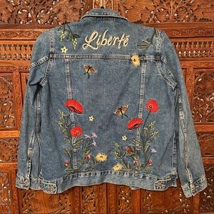 Rare H&M Liberte Embroidered Denim Jacket Size 4